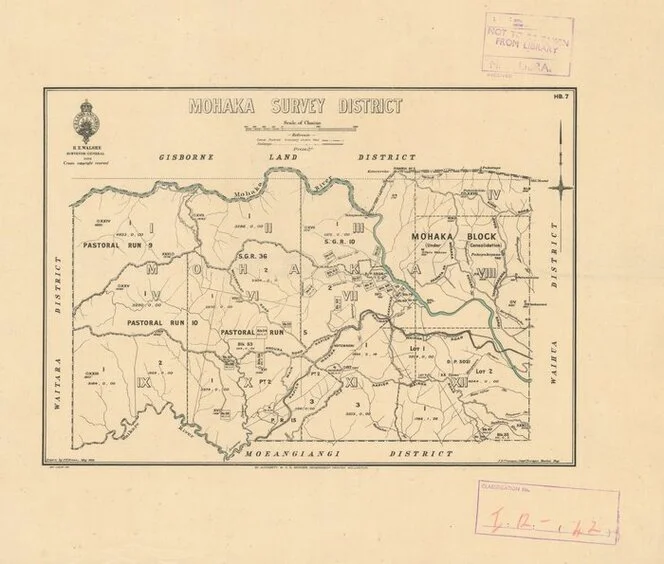 Mohaka Survey District [electronic resource] / drawn by C.T. Brown, May 1929.