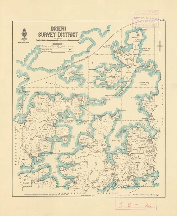 Orieri survey district [electronic resource] / drawn by F.E. Greenfield, June 1899 and W.J. Elvy, July 1917.