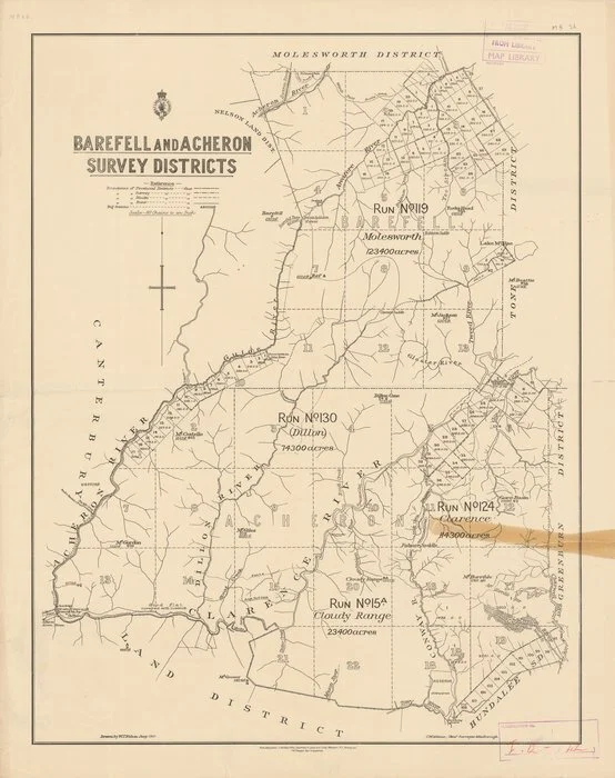Barefell and Acheron Survey Districts [electronic resource] / drawn by W.T. Nelson, Jany. 1901.