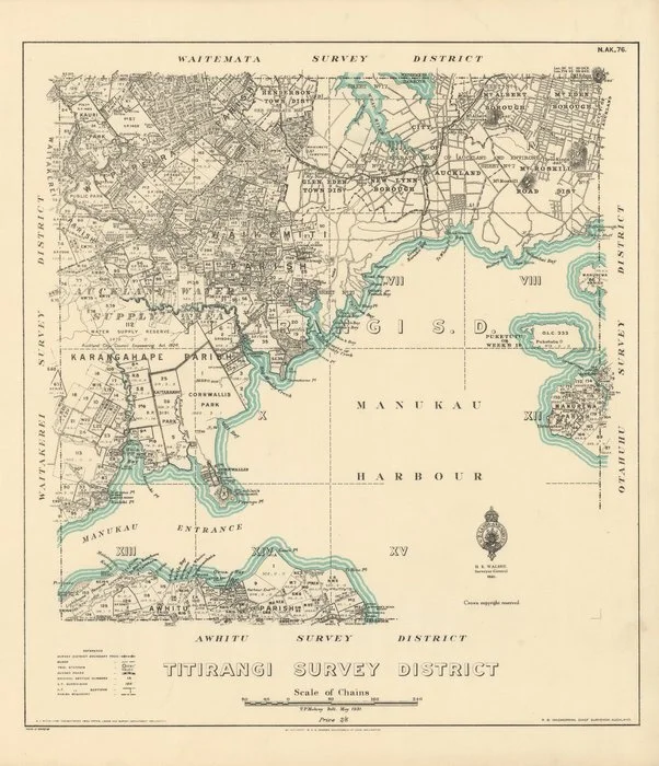 Titirangi Survey District [electronic resource] / T.P. Mahony, Delt. 1931.