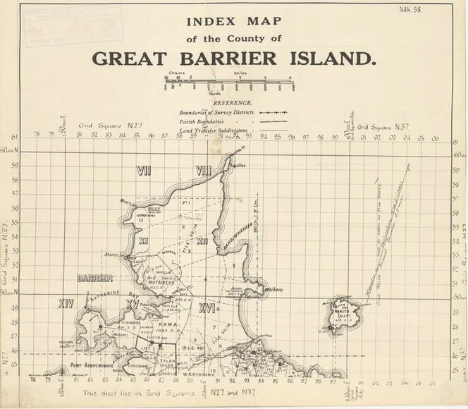Index map of the county of Great Barrier Island [electronic resource].