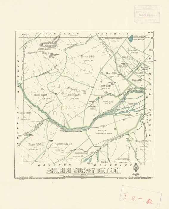 Ahuriri Survey District [electronic resource] / drawn by S.A. Park, April 1922.