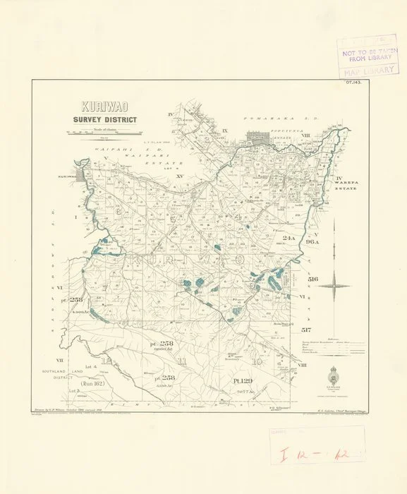 Kuriwao Survey District [electronic resource] / drawn by G.P. Wilson, October 1888.