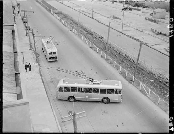 Trolley buses at terminal