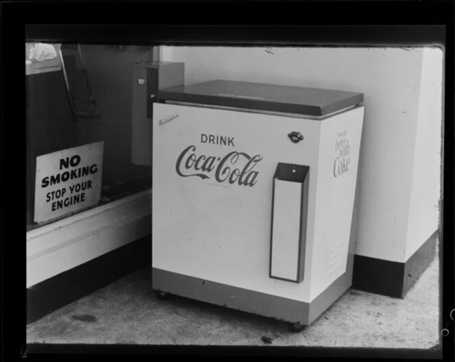 Products on display inside service station