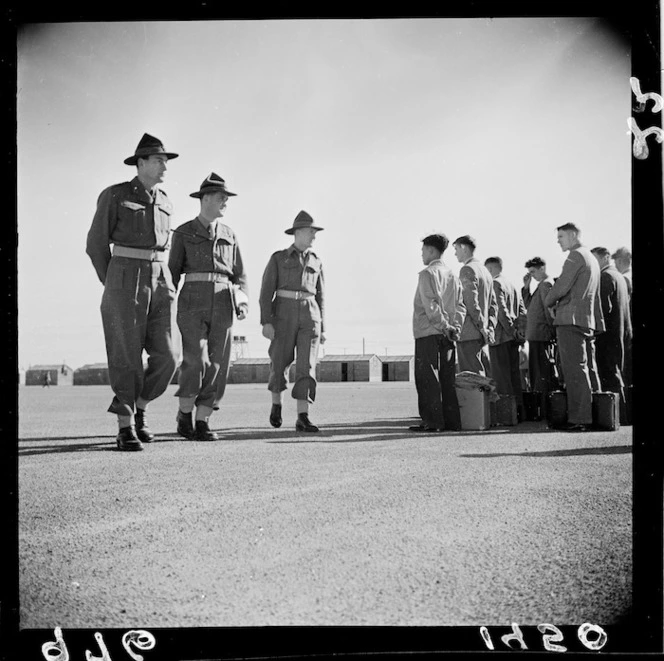 Soldiers survey trainees