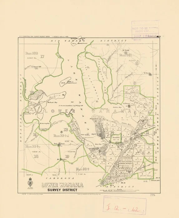 Lower Wanaka Survey District [electronic resource] / drawn and published by Lands & Survey Dept., N.Z.