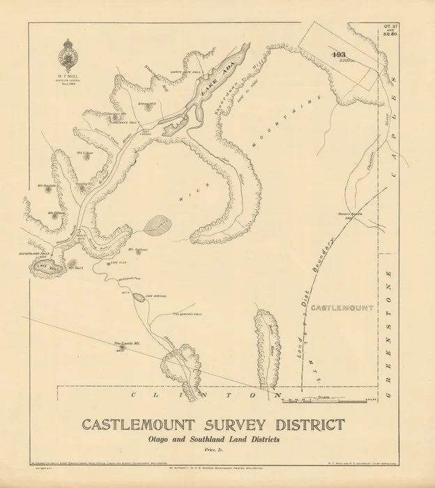 Castlemount Survey District [electronic resource] : Otago and Southland land districts.