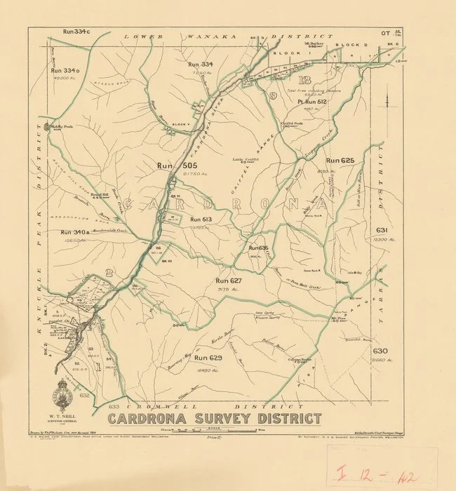 Cardrona Survey District [electronic resource] / drawn by V.S.P. Pickett, Oct. 1919.