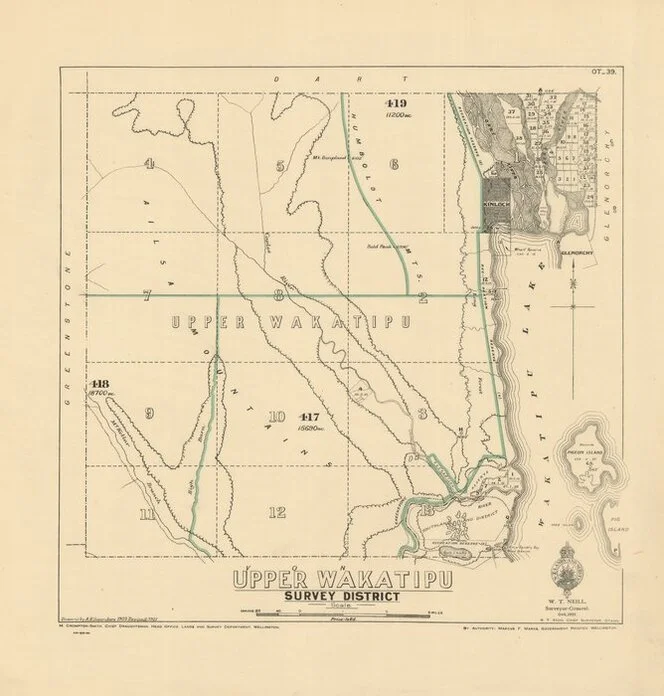 Upper Wakatipu Survey District [electronic resource] / drawn by A.H. Saunders, 1903.