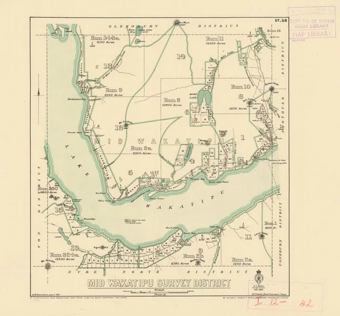 Mid Wakatipu Survey District [electronic resource] / A.H. Saunders, April 1919.