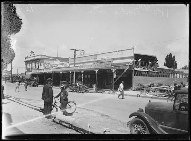 Heretaunga Street, Hastings, after the Hawke's Bay earthquake