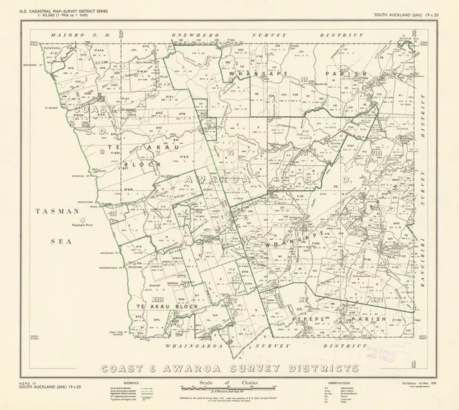 Coast & Awaroa Survey District [electronic resource] / A.J. Stewart, delt. Sept. '32.
