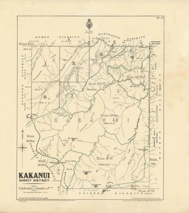 Kakanui Survey District [electronic resource] / drawn by A.H. Saunders, May 1911.