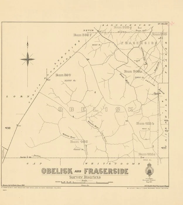 Obelisk and Fraserside survey districts [electronic resource] / drawn by S.A. Park.