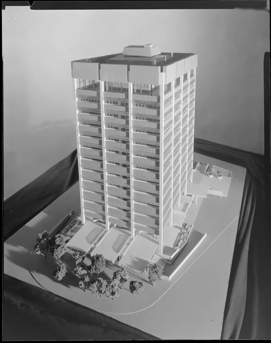 Scale model of Rutherford House, Lambton Quay, Wellington