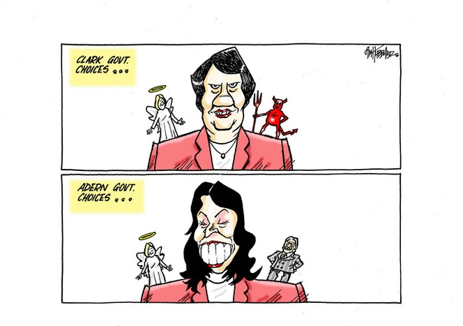[Comparison of the government choices of Helen Clark and Jacinda Ardern]