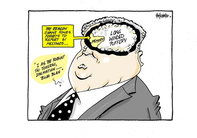 Memory. Long Winded Puffery. The reason Shane Jones forgets to report 61 meetings. "I as the robust Tai Tokerau, Dalmation blah blah"