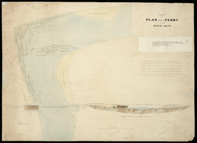 [Creator unknown] :Sketch of a plan for a ferry across the River Hutt [ms map]. [1840-43]