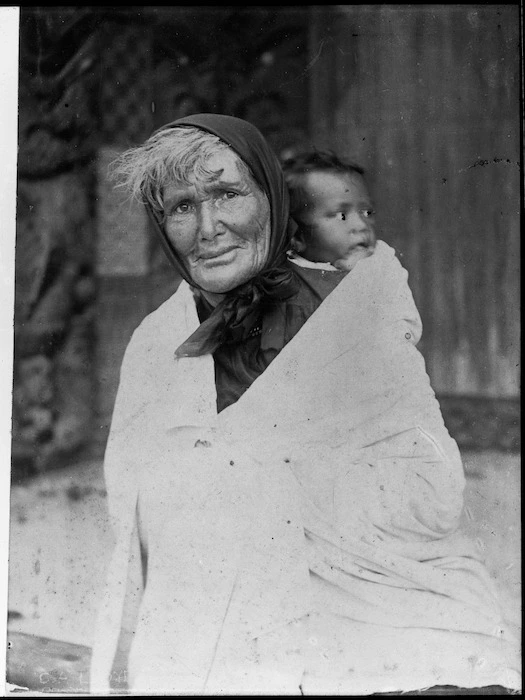 Sophia Hinerangi with a baby