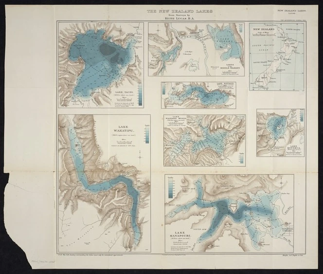 The New Zealand lakes / from surveys by Keith Lucas, B.A.
