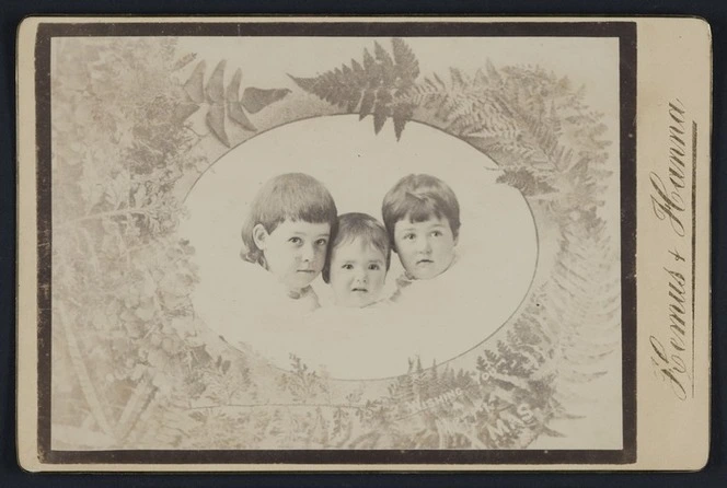 Hemus & Hanna (Auckland) fl 1879-1882 :Portrait of Beryl, Jean and Maggie Richmond of `Rockwood' Mt Eden