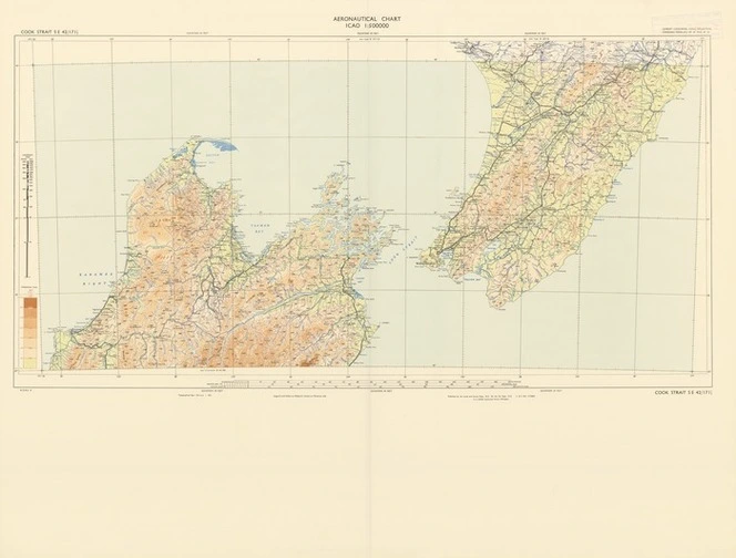 Aeronautical chart ICAO 1:500000. Cook Strait SE 42/171¹/₂.