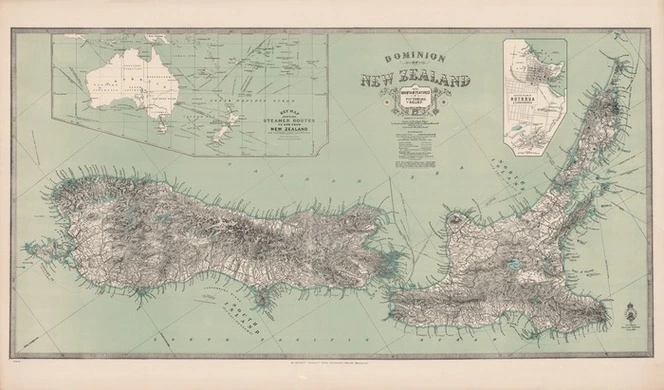 Dominion of New Zealand : with mountain features in pictorial relief.