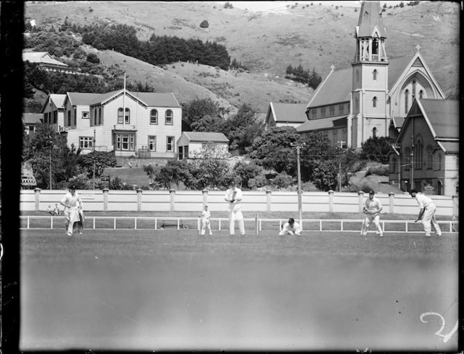 Cricket match at the Basin Reserve, Wellington