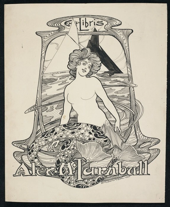 Souter, David Henry, 1862-1935 :[Bookplate of Alexander H Turnbull] 1909. Ex libris Alex. H Turnbull.