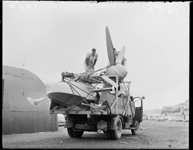 Propeller and float of flying boat Ararangi