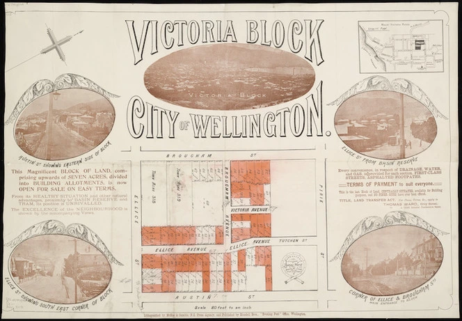 Victoria block, city of Wellington / Thomas Ward, surveyor.