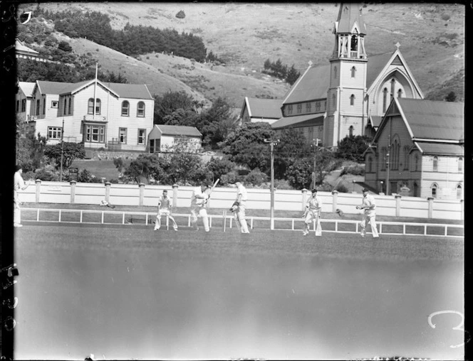 Cricket match at the Basin Reserve, Wellington