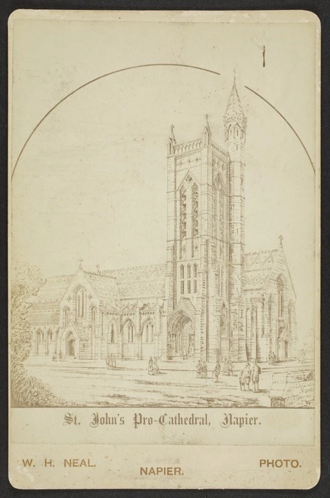 Neal, W H (Napier) fl 1887-1891 :Photograph of St John's Pro-Cathedral, Napier