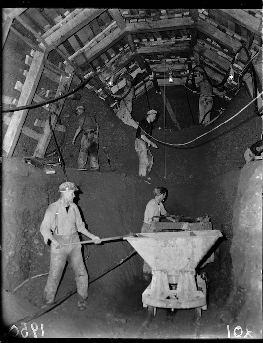 Rimutaka Tunnel under construction, Wellington