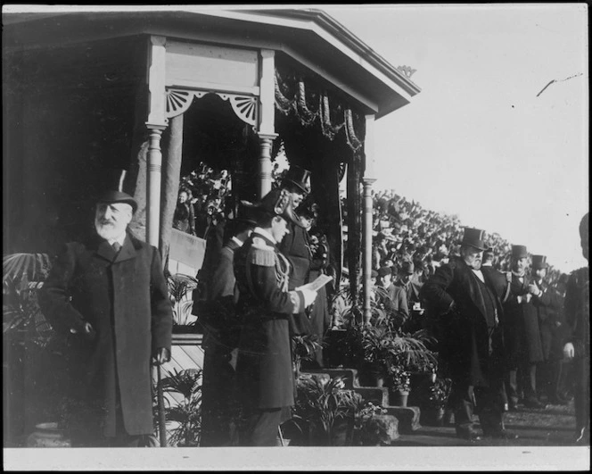 The Duke of Cornwall and York giving a speech in Christchurch