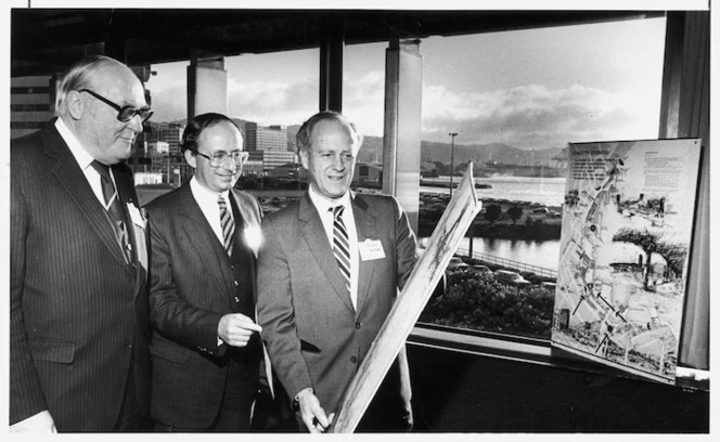 Wellington Civic Trust principals with waterfront redevelopment competition winning designs - Photograph taken by John Nicholson