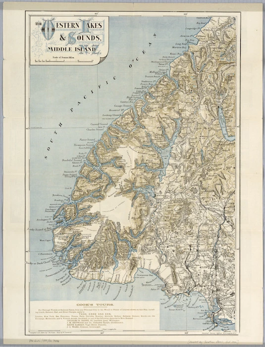 The western lakes & sounds, Middle Island, N.Z. / compiled and drawn by T.M. Grant ; hills by W. Deverell.