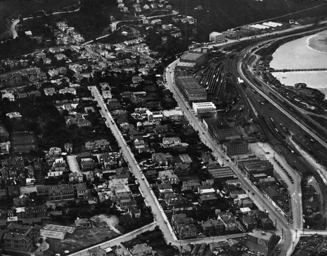 Aerial view of Thorndon, Wellington