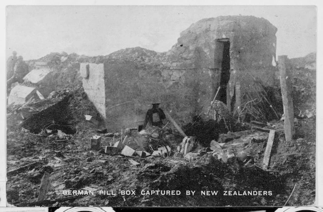 German pill box in France, captured by World War I soldiers from New Zealand