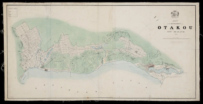 Map of the settlement of Otakou, New Zealand, 1847