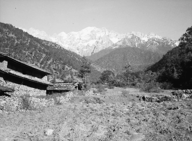 Yunnan, China. Second view of Mount Sansato after crossing the second Yangtze ferry. 24 November 1938.