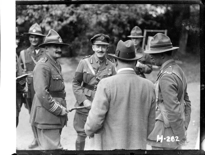 Sir Thomas MacKenzie with New Zealand officers in France during World War I
