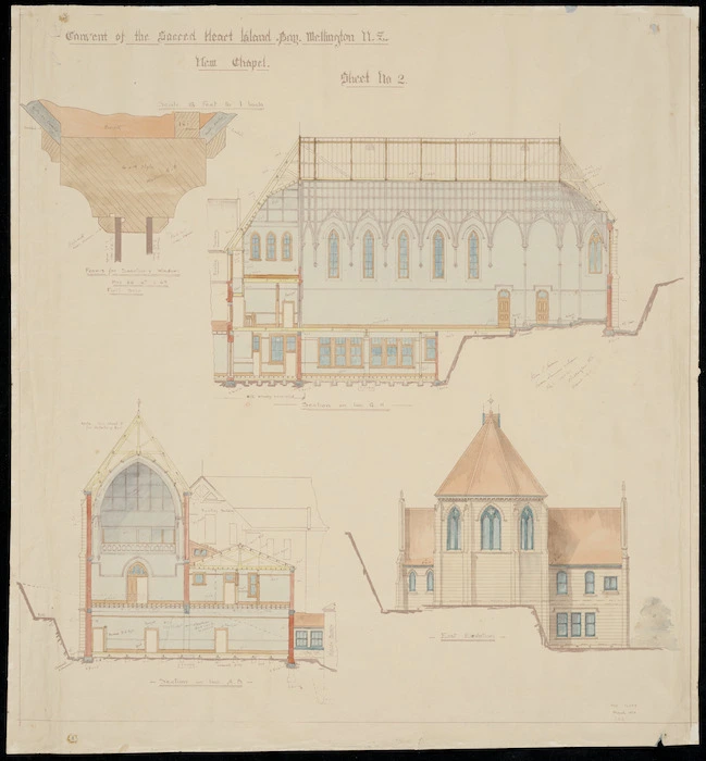Swan, John Sidney, 1874[?]-1936 :Convent of the Sacred Heart, Island Bay, Wellington, N.Z., new chapel. Sheet no. 4. March 1929.