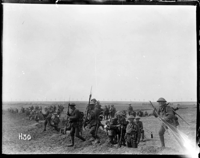 New Zealand troops training for an attack on Messines