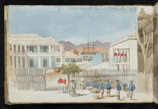 [Ashworth, Edward] 1814-1896 :Scene near the Barracks, Victoria, Hong Kong [1844 or 1845]