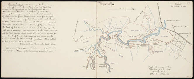 Part of course of the Waikanae River showing site of Pa-o-toata