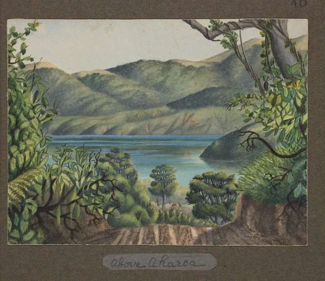 Hurt, Theodore Octavius, fl 1860-1871 :Above Akaroa. [1869?].