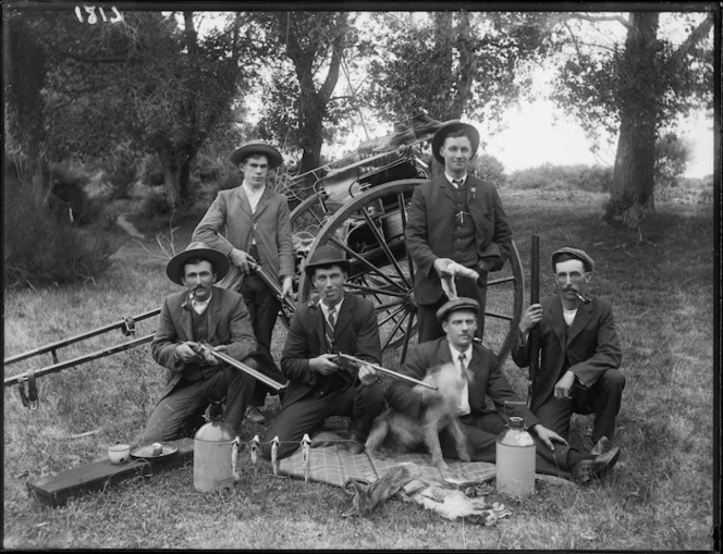 Rabbit hunters, probably Christchurch district