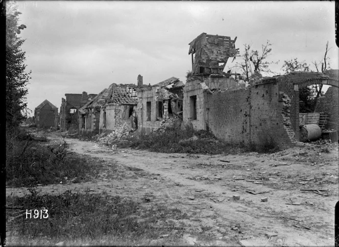 World War I destruction of Hebuterne, France